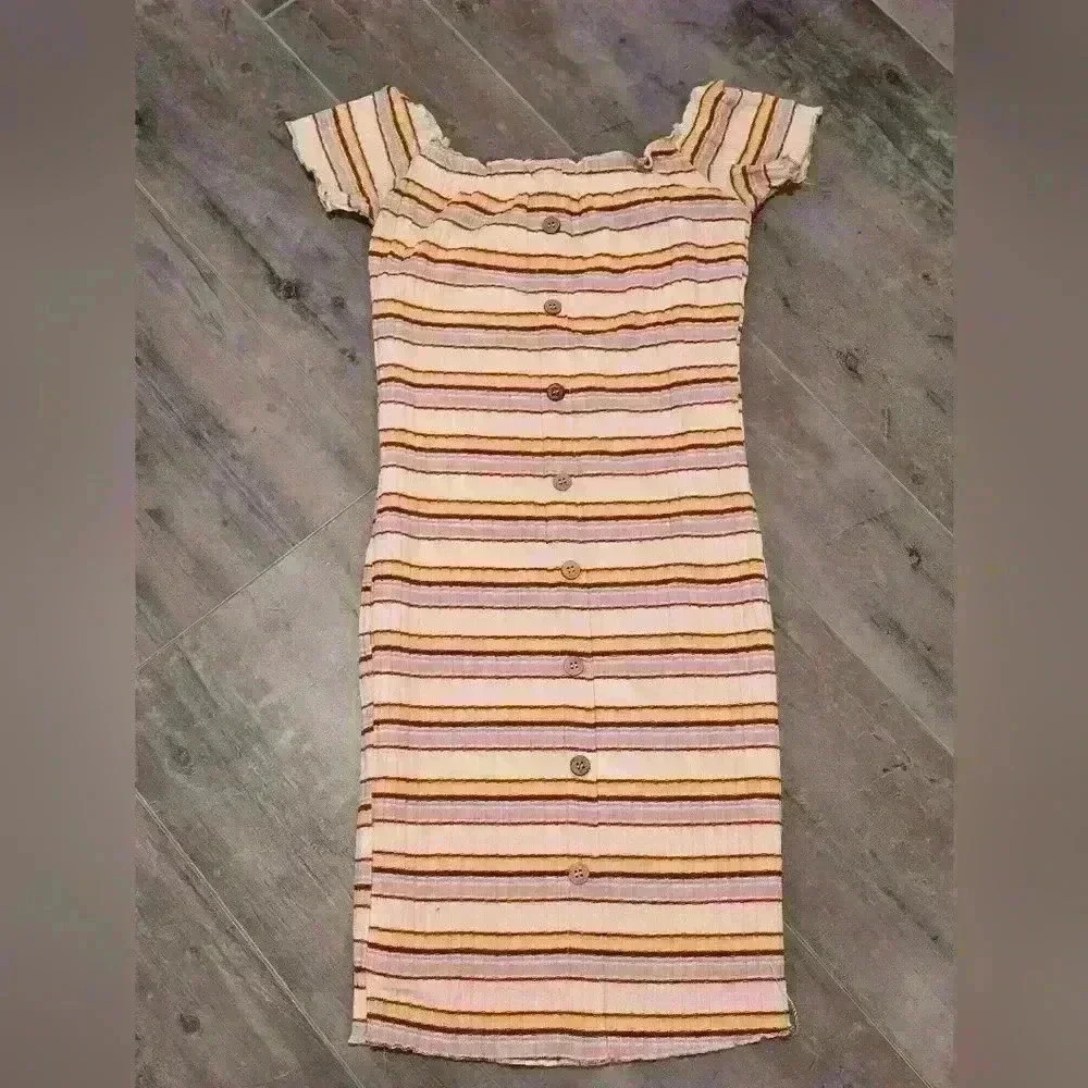 Wishful Park Retro Fitted Stripped Dress Size Medium